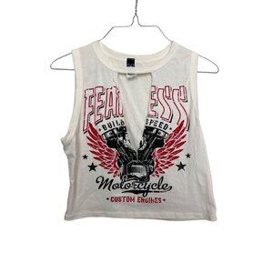 Windsor Motorcycle Crop Top Eagle Large Graphic T-shirt